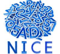 ASTARON 36 Pcs Iron on Letters and Numbers Patches, 1.5 Inch Alphabet Embroidered Patch A-Z, Numbers 0-9 Patches Alphabet Cloth Patch for Clothes, Socks, Jeans, Hat, DIY Accessories(Blue)