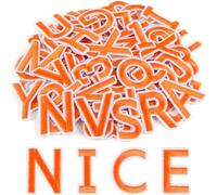 ASTARON 36 Pcs Iron on Letters and Numbers Patches, 1.5 Inch Alphabet Embroidered Patch A-Z, Numbers 0-9 Patches Alphabet Cloth Patch for Clothes, Socks, Jeans, Hat, DIY Accessories(Orange)