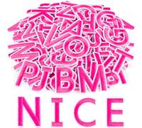 ASTARON 36 Pcs Iron on Letters and Numbers Patches, 1.5 Inch Alphabet Embroidered Patch A-Z, Numbers 0-9 Patches Alphabet Cloth Patch for Clothes, Socks, Jeans, Hat, DIY Accessories(Magenta)