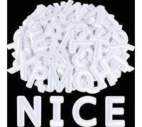 ASTARON 36 Pcs Iron on Letters and Numbers Patches, 1.5 Inch Alphabet Embroidered Patch A-Z, Numbers 0-9 Patches Alphabet Cloth Patch for Clothes, Socks, Jeans, Hat, DIY Accessories(White)