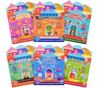 ASTARON 6 Pack Reusable Sticker Book for Toddlers, 3D Sticker Educational Game Sensory Learning Toy, Travel Activity Book Set for Toddlers 3-4 Years