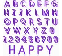 ASTARON 72 Pcs Iron on Letters and Numbers Patches, 1.5 Inch Letters A-Z Numbers 0-9 Embroidered Applique Patches Alphabet Cloth Patch for Clothes, Bags, Socks, Jeans, Hat, DIY Accessories(Purple)