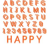 ASTARON 72 Pcs Iron on Letters and Numbers Patches, 1.5 Inch Letters A-Z Numbers 0-9 Embroidered Applique Patches Alphabet Cloth Patch for Clothes, Bags, Socks, Jeans, Hat, DIY Accessories(Orange)