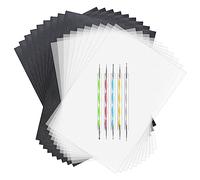 ASTARON Carbon Paper Set, 150 Sheets Black Transfer Copy Paper and Tracing Paper with 5 Pieces Embossing Styluses Tools