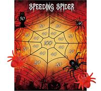 ASTARON Halloween Party Supplies Throw The Spider On The Web Halloween Party Games With 2 Sticky Spiders Larger Halloween Poster Birthday Party Games