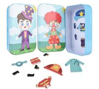 ASTARON Magnetic Puzzle for Boy, Kids Portble Travel Activities Educational Toys with 23 Puzzles Tin Box, Fridge Magnets for toddlers, Promotes Imagination and Concentration