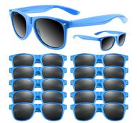 ASTARON Neon Sunglasses Bulk,12 Pack Sunglasses Party Favors for Summer Beach Wedding Party, Birthday Party Supplies Goody Bag Favors (Sky Blue)