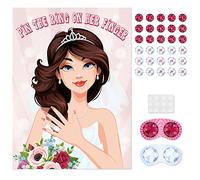 ASTARON Pin The Ring On The Bride, Bridal Shower Hen Party Bachelorette Party Girl Game Bride Become Pin Game Party Supplies