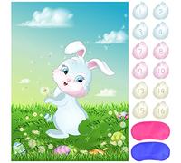 ASTARON Pin The Tail on The Bunny Game for Easter Birthday Party
