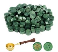 Astaron Pine Green Octagon Sealing Wax Beads, 300 Pcs, Wax Seal Kit with Spoon, Perfect for Invitations, Envelopes & Gift Wrapping