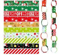 ASTARON Printed Creative Christmas Paper Chains Festive Craft Paper Decorations, 300 Pcs