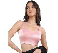 ASTARTHAM Women Satin Blouse Round Neck Readymade Sleeveless With Hook and Eye Saree Choli