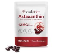 Astaxanthin 12mg 120 Softgels - 4 Months Supply - Triple Strength Astaxanthin Supplements, Non-GMO Gluten Free Soy Free,Sourced from Haematococcus Pluvialis Microalgae - for Both Men & Women