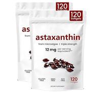 Astaxanthin 12mg,Premium Astaxanthin Antioxidant Supplement,Health & Energy Support,Non-GMO,Astaxanthin Softgels,Easy to Swallow,Vegan- Friendly & Gluten-Free - 120 Softgels (2 pcs)