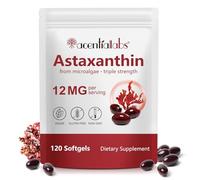 Astaxanthin 12mg Supplements, 120 Softgels Premium Astaxanthin Antioxidant Supplements Supports Eye, Joint, Internal Circulation, Skin Health & Natural Tanning, Fresh Microalgae Source