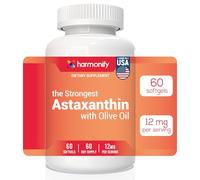 Astaxanthin 12mg, Vegan Supplement with Olive Oil, Microalgae-Based, 60 Softgels