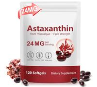 Astaxanthin 24mg Softgels, High Strength Natural Antioxidant from Microalgae, 120 Soft Capsules, Non-GMO, Gluten Free, Daily Wellness Supplement for Skin, Eyes & Active Lifestyle