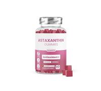 Astaxanthin Gummies 12mg High Strength - Antioxidant Supplement, Cellular Defence Support, Vegan, Non-GMO, Strawberry Flavour, 60 Gummies