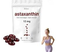 Astaxanthin Softgels 12mg, Supports Eye, Skin & Joint Health, Natural Microalgae Source, 120 Count (1 Bag)