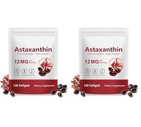 Astaxanthin Supplement 12mg - 120 Softgels, Premium Astaxanthin Antioxidant Supplements, Fresh Microalgae Source | Supports Eye, Joint, Internal Circulation, Skin Health & Natural Tanning (Pack of 2)