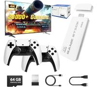 ASTEKID Wireless Retro Game Console - Game Stick Built-in 20,200+ Classic Video Games, 64G Card, Plug & Play for TV HDMI output, Multiple Classic Emulator, Dual 2.4G Wireless Controller (2026)