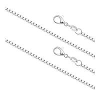 Astellea Dainty 2/3Pcs S925 Silver Chains for Women 16-30 Inch Combination Necklace Chain Set for Various Occasions (Box Chain, 20 Inch)