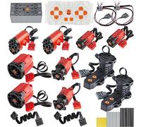 ASTEM 46Pcs Power-Function-Motor-Set Compatible with Technic-Parts. Servo-Motor（Red Plus Edition）, Battery-Receiver，Monster-Motor, Extension-Wire…