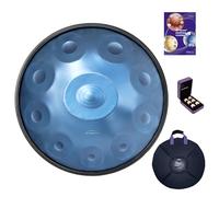 ASTEMAN 22 Inch D Minor Handpan with 10 Notes, Includes Backpack, Course, Fingerpicks, Stand, Cleaning Cloth and Two Beaters. (Blue, 432hz) (Ice Blue, 432)