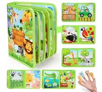 Asten Busy Book for Toddlers 1-3, Busy Board for 1 Year Old Montessori Toys, Quiet Activity Educational Sensory Toy Birthday Gift for Girls Boys Travel Plane Car