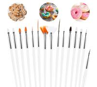 ASTER 15Pcs Cake Decorating Brushes, Food Safe Paint Brushes Kit for Baking, Cookie Paint Brush, Sugar DIY Tools Set for Fondant, Candy, Icing, Pastry