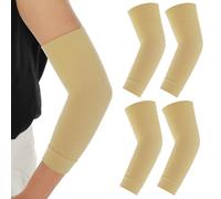 ASTER 2 Pair Arm Sleeves - Compression Sleeves for Lymphedema, Varicose Veins, Swelling, Injury & Sports (Beige)