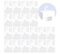 ASTER 200 PCS Clear High-Adhesive Folding Hang Tabs Hooks, Portable Mini Sticky Hanger Tabs J-Hook, Adhesive Tag Hooks for Store Retail Small Sale Items Display