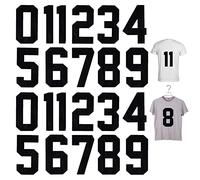 ASTER 22 Pieces Iron on Numbers for Clothes, 8 Inch Heat Transfer Iron-on Numbers 0 to 9 for Team Clothing Sports T-Shirt Jerseys Basketball Football Baseball(Black)