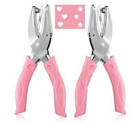 ASTER 2PCS Handheld Hole Paper Punch Metal Single Handheld Hole Paper Punchers with Soft Grip Heart/Star Shape, Hole Puncher for DIY Craft Tags Clothing Ticket Scrapbook Tool