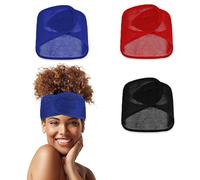 ASTER 3-Piece Mesh Hair Wraps for Women - Adjustable, Comfortable & Breathable - Red, Blue, Black - Pack of 3