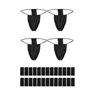 ASTER 50 Piece Disposable Thong Panties - Non-woven Thong Disposable T Strap Thong Bikini Panties for Spray Tanning and Spa - Black