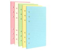Aster A6 Refill with 200 Pages, 5-Color Loose Leaf Paper for 6-Hole Binder Planner Inserts - Notebook Diary Journals Painting Personal Organiser