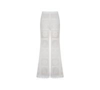 Aster Embroidered Palazzo Trousers - female - Zimmermann - Wide Trousers - White - M - Trousers M