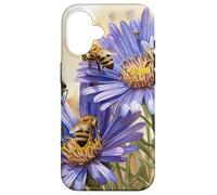 Aster Flower Blooming With Bees Around Graphic Case for iPhone 16