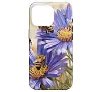 Aster Flower Blooming With Bees Around Graphic Case for iPhone 16 Pro
