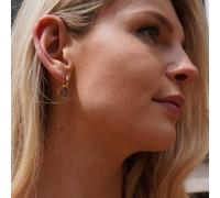 Aster Flower Recycled Wood Gold Earrings