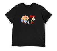 Asterix and Obelix T-Shirt Funny Ideiafix Adult Black M