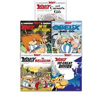 Asterix Series 5 Collection 5 Books Set (Book 21-25) (Asterix and Caesars Gift, Asterix and the Great Crossing, Obelix and Co, Asterix in Belgium, Asterix and the Great Divide)
