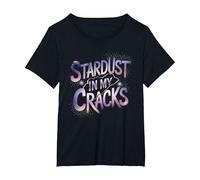 Asteroid Stardust in My Cracks T-Shirt, Women's Plus, Black, 4X
