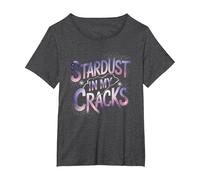Asteroid Stardust in My Cracks T-Shirt, Women's Plus, Dark Heather Grey, 1X