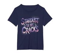 Asteroid Stardust in My Cracks T-Shirt, Women's Plus, Navy Blue, 5X