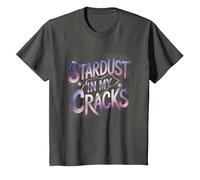 Asteroid Stardust in My Cracks T-Shirt, Youth, Asphalt Grey, Small