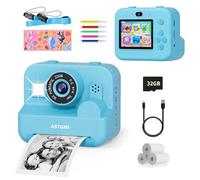 ASTGMI Kids Camera Instant Print,1080P HD Digital Camera for Boys with Print Paper & 32GB Card, Christmas Birthday Gifts Kids Toys for 3-12 Years Old Boys(Blue)