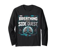 Asthma Asthmatic Breathing is A Side Quest Long Sleeve T-Shirt