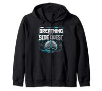 Asthma Asthmatic Breathing Is A Side Quest Zip Hoodie